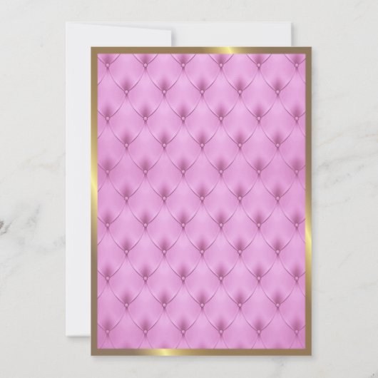 Little Princess Baby shower Invitation, roze, goud Kaart (Achterkant)