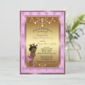 Little Princess Baby shower Invitation, Roze, Goud Kaart (Staand voorkant)