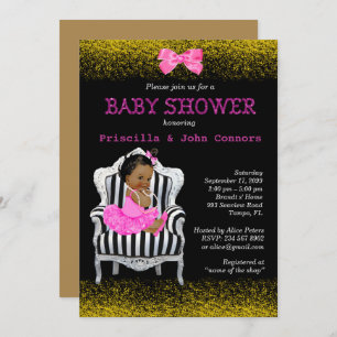 Little Princess Baby shower Invitation, roze Kaart