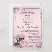 Little Princess Baby shower Invitation, roze Kaart (Voorkant)