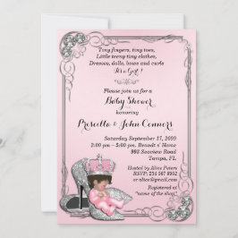 Little Princess Baby shower Invitation, roze Kaart