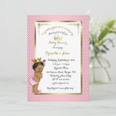 Little Princess Baby shower Invitation,trendy,chic Kaart (Staand voorkant)