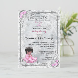Little Princess Baby shower Invitation, Winter  Kaart
