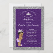 Little Princess Baby shower Invitation, Zilver Kaart (Voorkant)