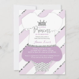 Little Princess Baby shower Invite, Faux Glitter Kaart