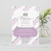 Little Princess Baby shower Invite, Faux Glitter Kaart (Staand voorkant)