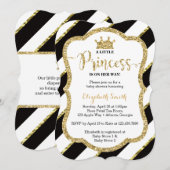 Little Princess Baby shower Invite, Faux Glitter Kaart (Voorkant / Achterkant)