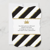 Little Princess Baby shower Invite, Faux Glitter Kaart (Achterkant)