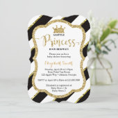Little Princess Baby shower Invite, Faux Glitter Kaart (Staand voorkant)