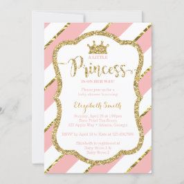 Little Princess Baby shower Invite, Faux Glitter Kaart