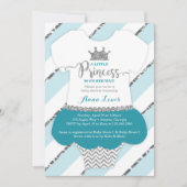 Little Princess Baby shower Invite, Faux Glitter Kaart (Voorkant)