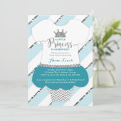 Little Princess Baby shower Invite, Faux Glitter Kaart (Staand voorkant)