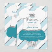 Little Princess Baby shower Invite, Faux Glitter Kaart (Voorkant / Achterkant)