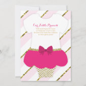 Little Princess Baby shower Invite, Faux Glitter Kaart (Achterkant)