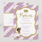 Little Princess Baby shower Invite, Faux Glitter Kaart (Voorkant / Achterkant)
