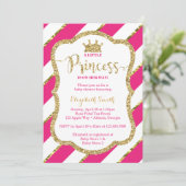 Little Princess Baby shower Invite, Faux Glitter Kaart (Staand voorkant)