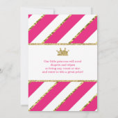 Little Princess Baby shower Invite, Faux Glitter Kaart (Achterkant)