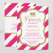 Little Princess Baby shower Invite, Faux Glitter Kaart (Voorkant / Achterkant)