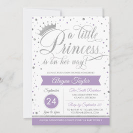 Little Princess Baby shower Invite, Faux Glitter Kaart