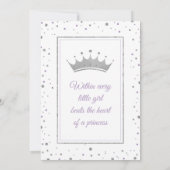 Little Princess Baby shower Invite, Faux Glitter Kaart (Achterkant)