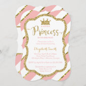 Little Princess Baby shower Invite, Faux Glitter Kaart (Voorkant / Achterkant)