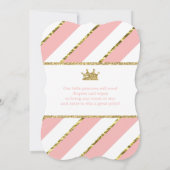 Little Princess Baby shower Invite, Faux Glitter Kaart (Achterkant)
