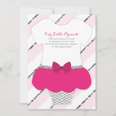 Little Princess Baby shower Invite, Faux Glitter Kaart (Achterkant)