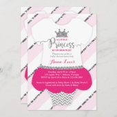 Little Princess Baby shower Invite, Faux Glitter Kaart (Voorkant / Achterkant)