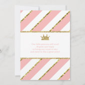 Little Princess Baby shower Invite, Faux Glitter Kaart (Achterkant)
