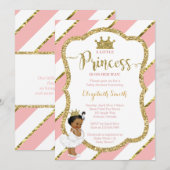 Little Princess Baby shower Invite, Faux Glitter Kaart (Voorkant / Achterkant)