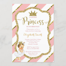 Little Princess Baby shower Invite, Faux Glitter Kaart