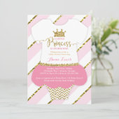Little Princess Baby shower Invite, Faux Glitter Kaart (Staand voorkant)