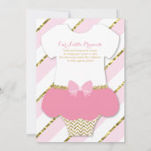 Little Princess Baby shower Invite, Faux Glitter Kaart (Achterkant)