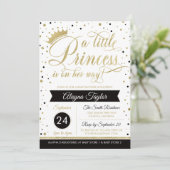 Little Princess Baby shower Invite, Faux Glitter Kaart (Staand voorkant)