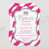 Little Princess Baby shower Invite, Faux Glitter Kaart (Voorkant / Achterkant)