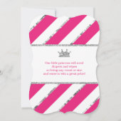 Little Princess Baby shower Invite, Faux Glitter Kaart (Achterkant)