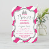 Little Princess Baby shower Invite, Faux Glitter Kaart (Staand voorkant)