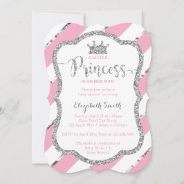 Little Princess Baby shower Invite, Faux Glitter Kaart