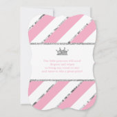 Little Princess Baby shower Invite, Faux Glitter Kaart (Achterkant)