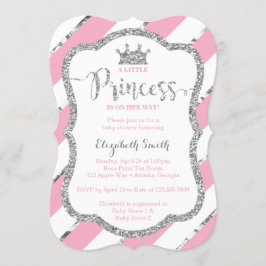 Little Princess Baby shower Invite, Faux Glitter Kaart