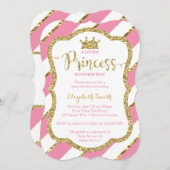 Little Princess Baby shower Invite, Faux Glitter Kaart (Voorkant / Achterkant)
