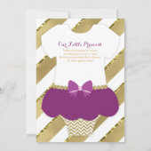 Little Princess Baby shower Invite, Faux Glitter Kaart (Achterkant)