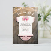 Little Princess Baby shower | Rustiek dank u Kaart (Staand voorkant)