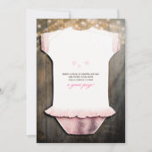 Little Princess Baby shower | Rustisch | Roos Gold Kaart (Achterkant)