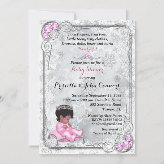 Little Princess Baby shower Uitnodiging (Voorkant)