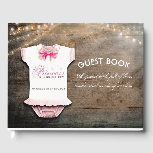 Little Princess Baby shower Wensen en Wijsheid Gastenboek (Voorkant)