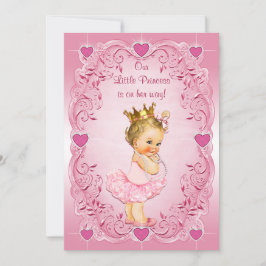 Little Princess Ballerina Love Hearts Baby shower Kaart