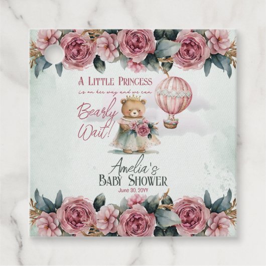 Little Princess Beer Barly Wait Girl Baby shower Bedankjes Labels (Voorkant)