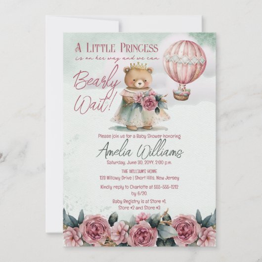 Little Princess Beer Barly Wait Girl Baby shower Kaart (Voorkant)