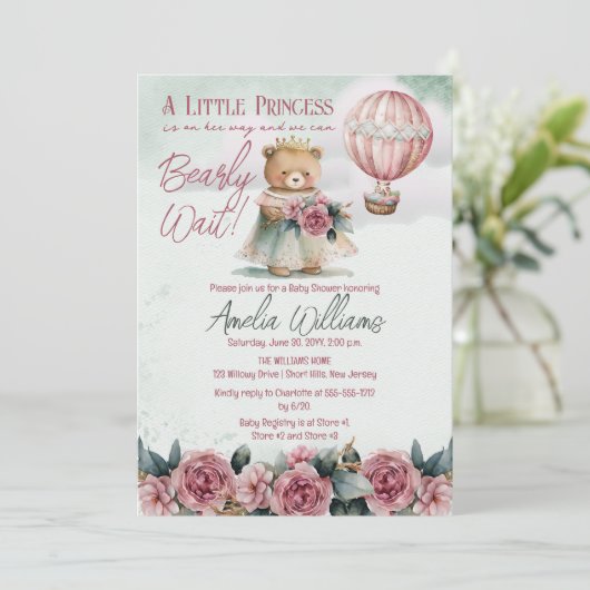 Little Princess Beer Barly Wait Girl Baby shower Kaart (Staand voorkant)